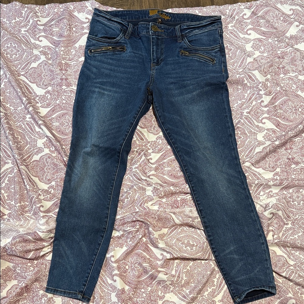 Kut from the Kloth Indigo Skinny Jeans with Zipper Details